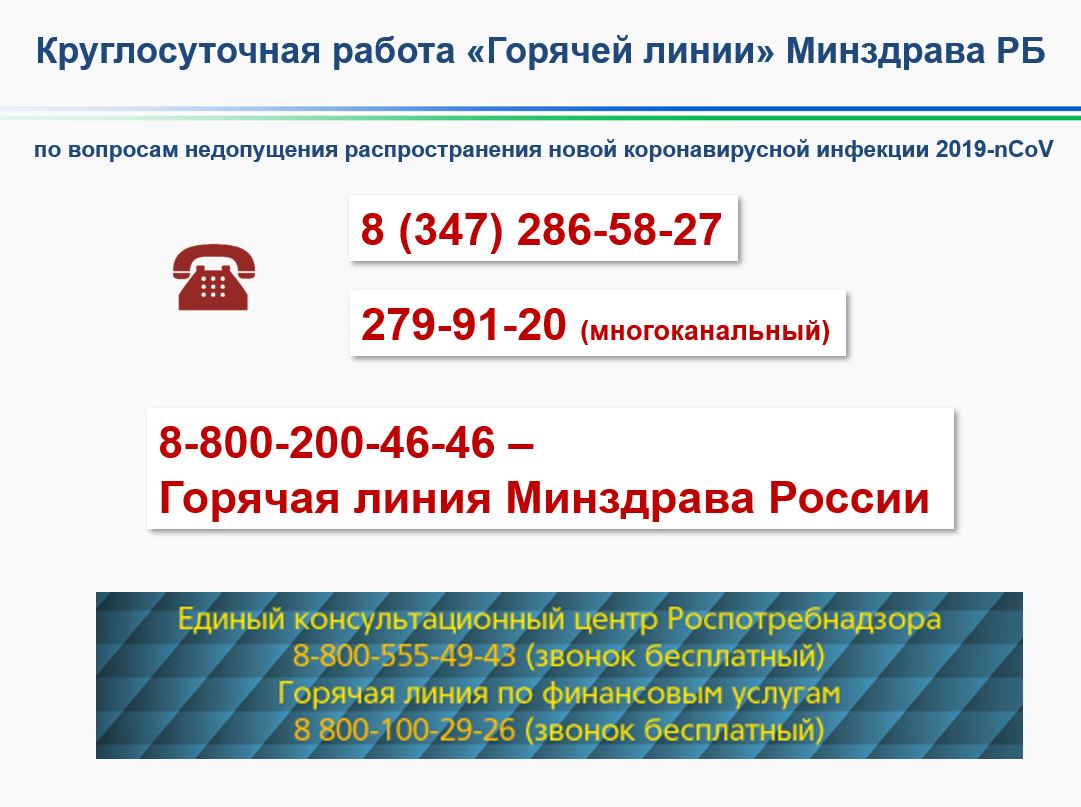 Горячая линия» Минздрава РБ | 18.03.2020 | Новости Салавата - БезФормата